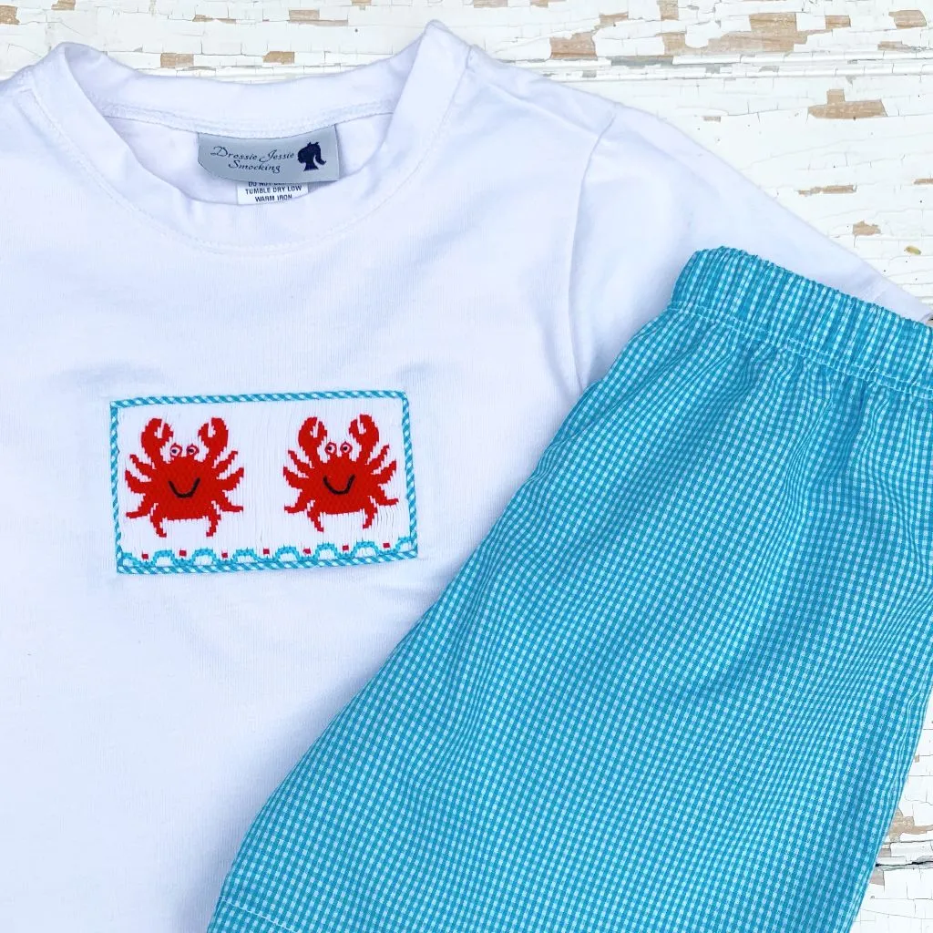 Smocked Crab Short Set