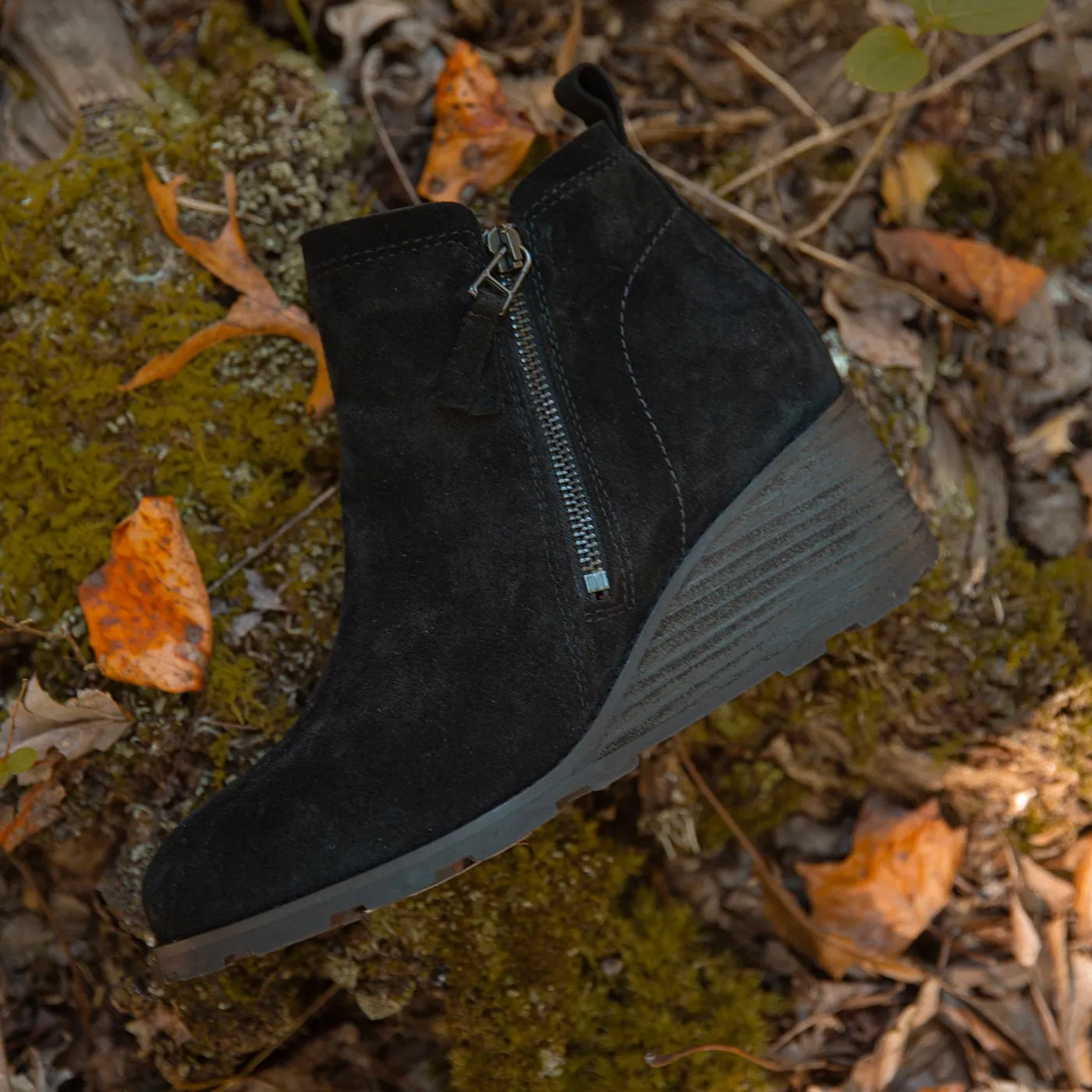 STORY in BLACK Wedge Ankle Boots