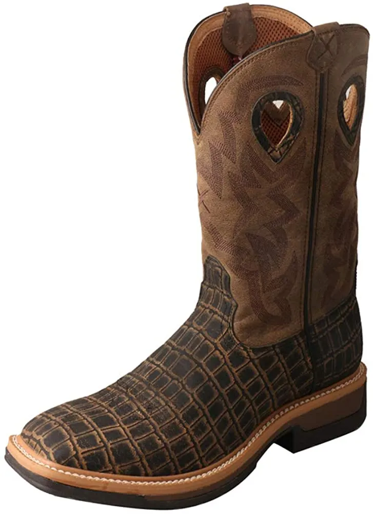 Twisted X Men’s Alloy Toe Lite Western Boots - Casual Boots for Men - Taupe & Bomber, 12 D