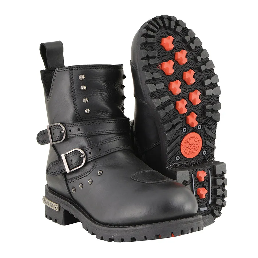 Women’s Double Strap Waterproof Leather Boot w/ Studding