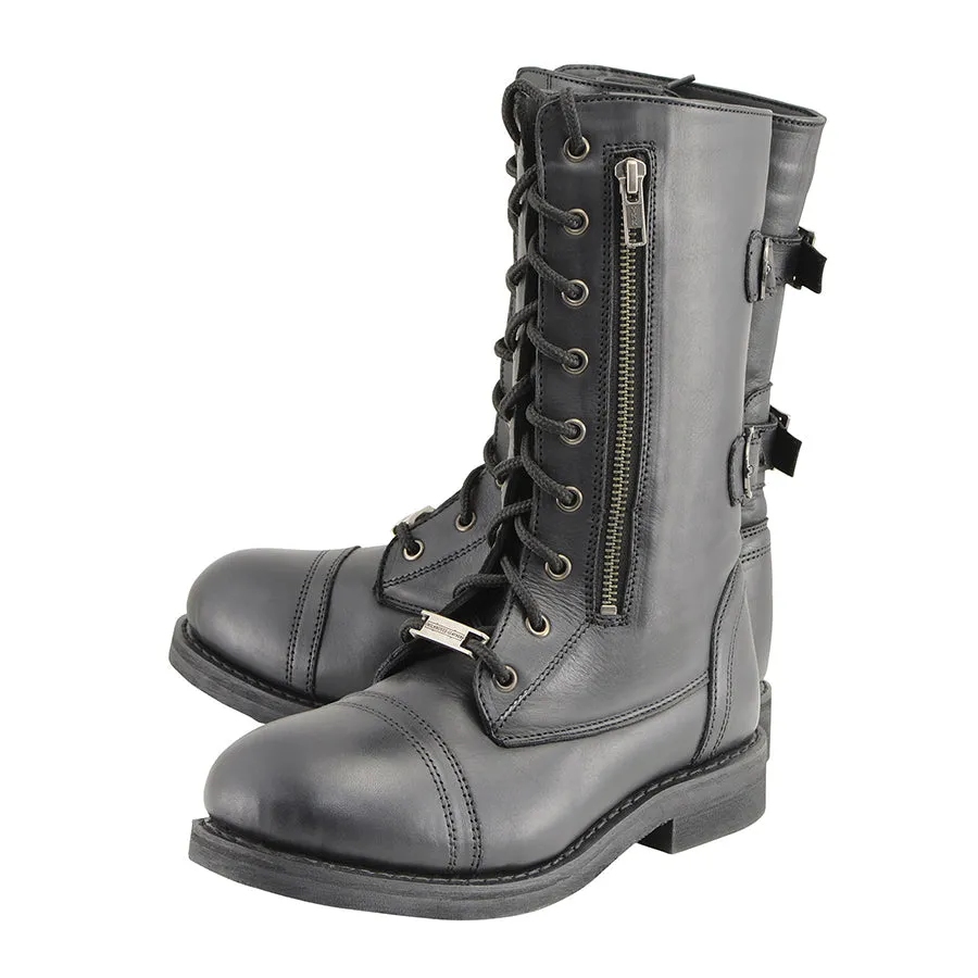 Women’s Tall Lace Front Boot w/ Buckles back & Knife Storage Pockets